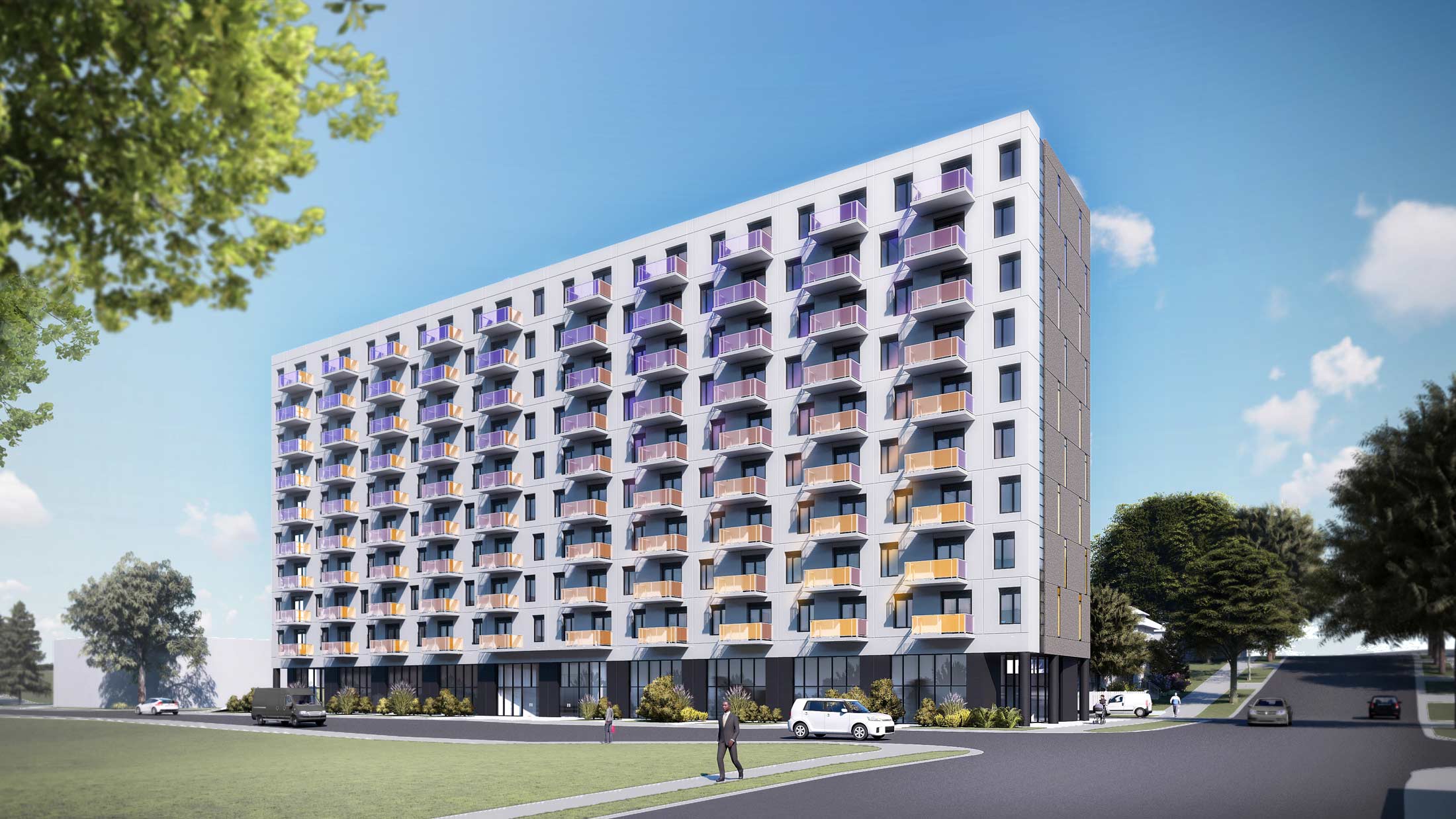 Kitchener Committee Approves 10 Storey Apartment Building Vive   19 029 King 926 Exterior Rendering Street View 